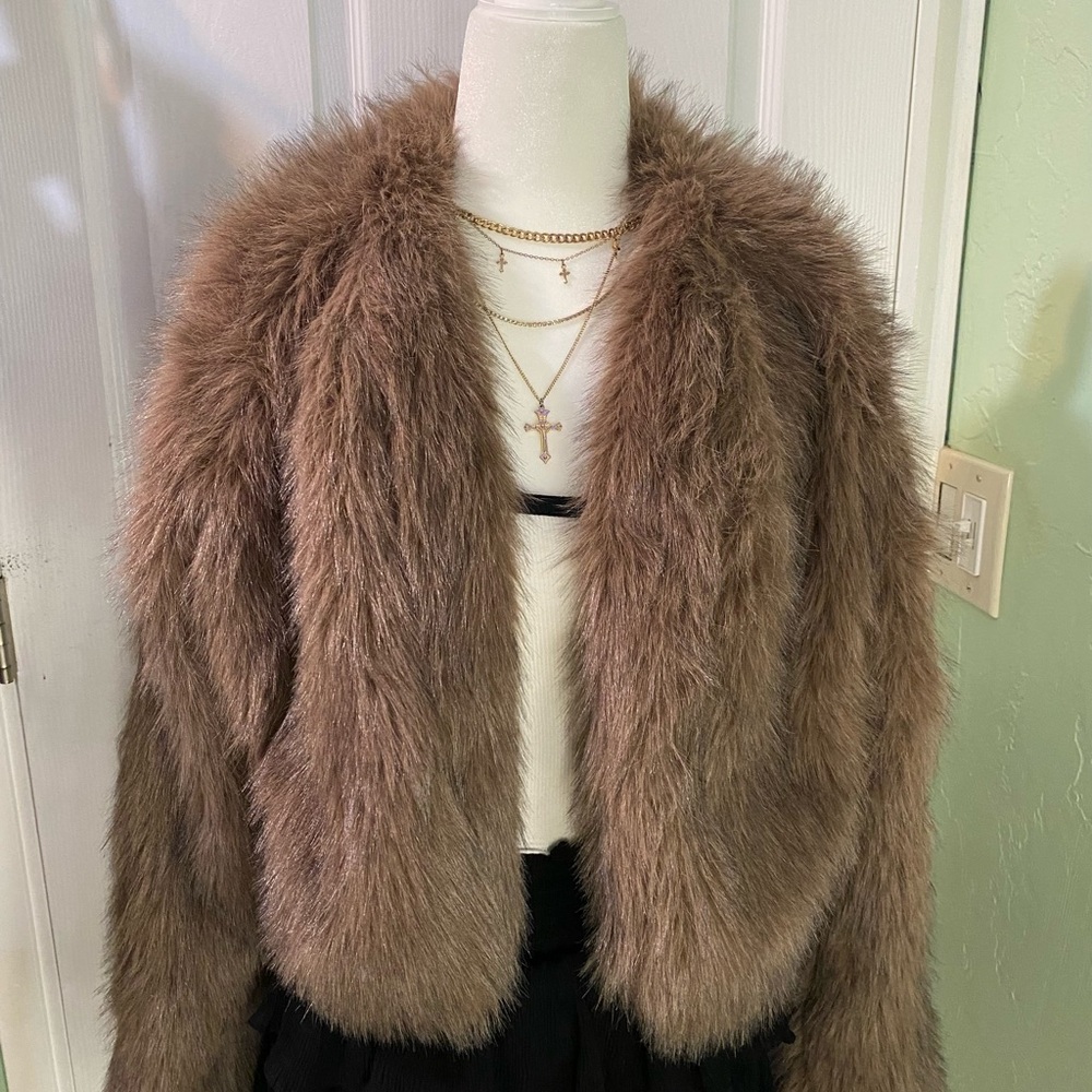Brown Faux Fur Teddy Jacket